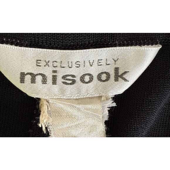 EXCLUSIVELY MISOOK Pants M Medium Black Knit Pull-On Acrylic Stretch - Picture 7 of 7